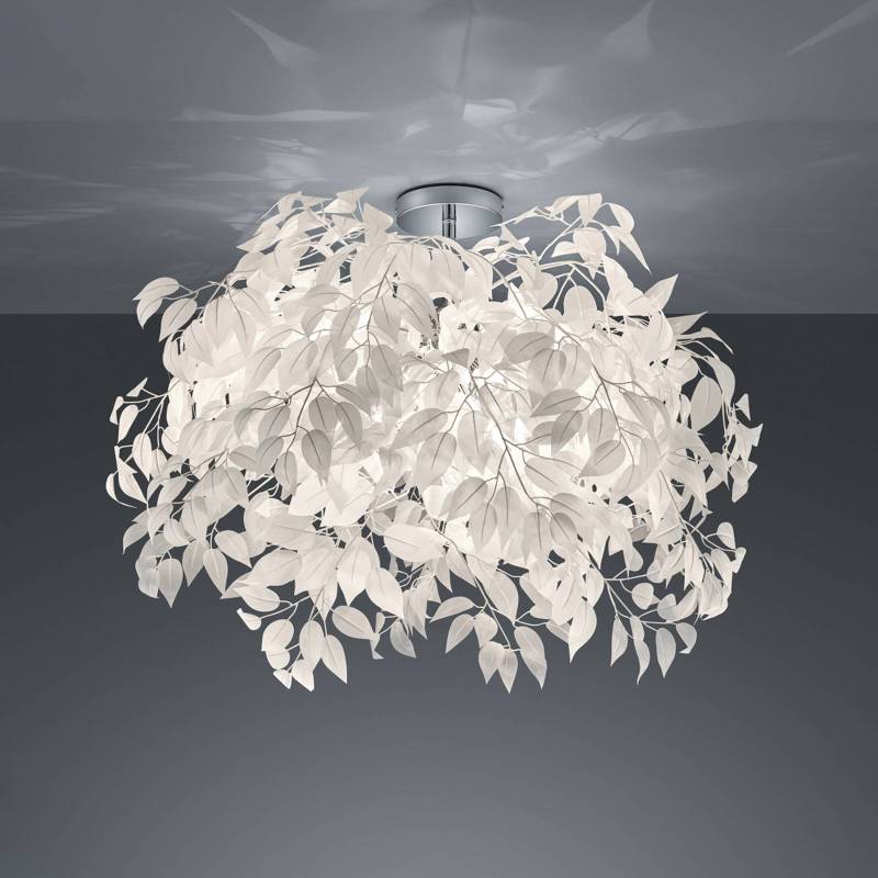 Deckenlampe Leavy, chrom/weiß, Ø 70 cm, Kunststoff von Reality Leuchten
