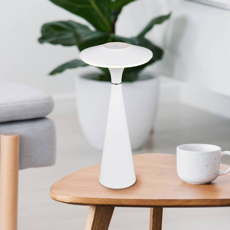 LED-Akku-Tischleuchte Torrez, weiß, Höhe 28,5 cm, CCT von Reality Leuchten