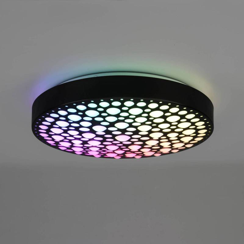 LED-Deckenlampe Chizu Ø 40,5cm dimmbar RGB schwarz von Reality Leuchten