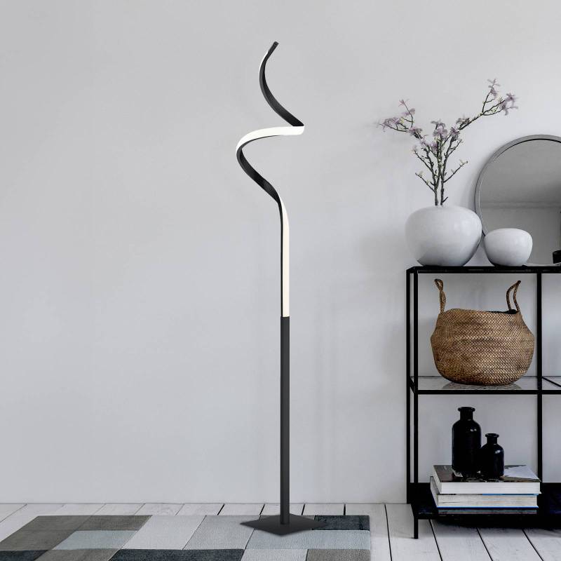 LED-Stehlampe Course, schwarz matt, 3.000 K, Höhe 145 cm von Reality Leuchten