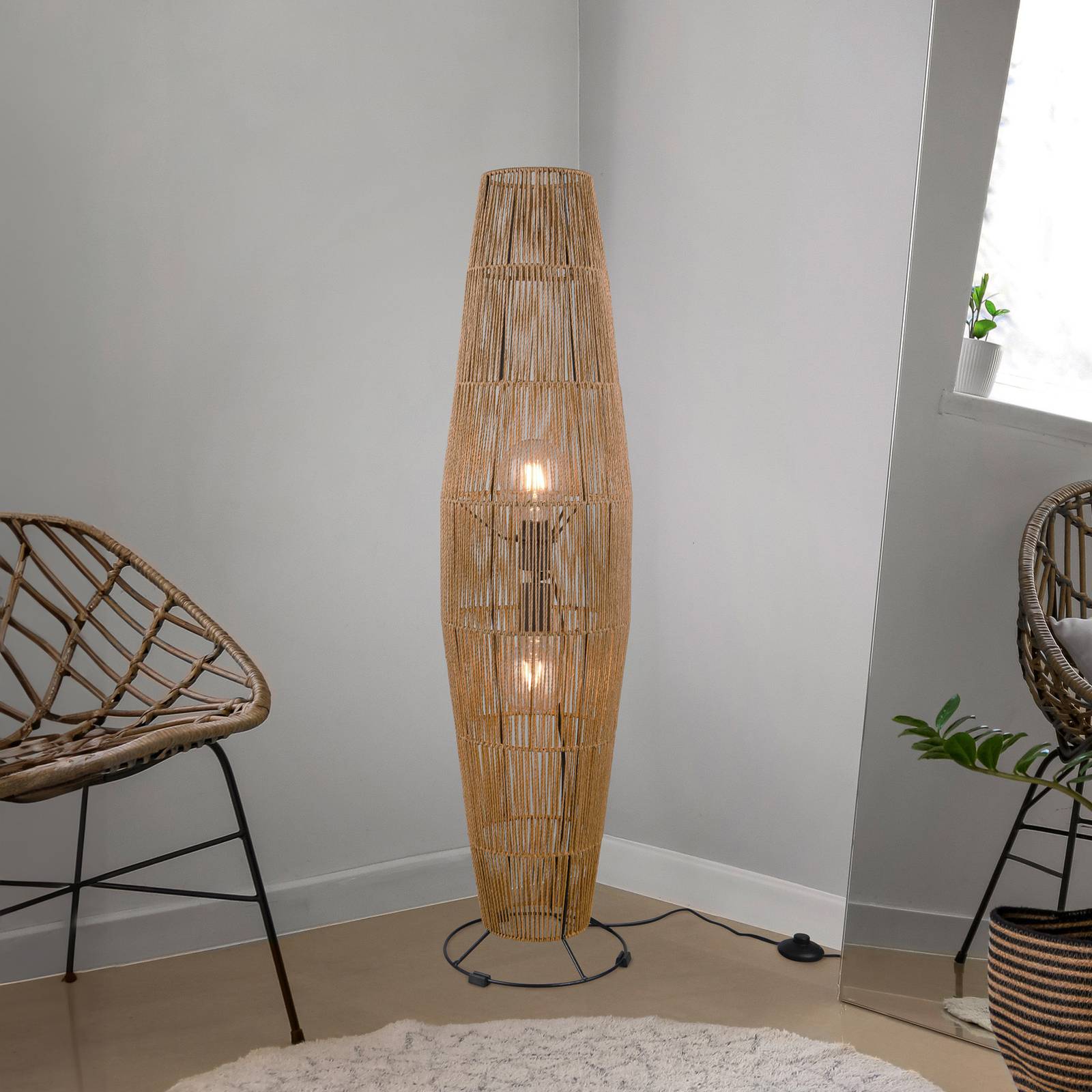 Stehleuchte Miki, braun, Höhe 103 cm, Papier Stehleuchte Miki, braun, Höhe 103 cm, Papier von Reality Leuchten