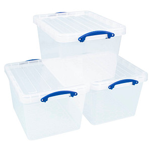 3 Really Useful Box Aufbewahrungsboxen 3x 40,0 l transparent 50,0 x 39,5 x 31,5 cm von Really Useful Box