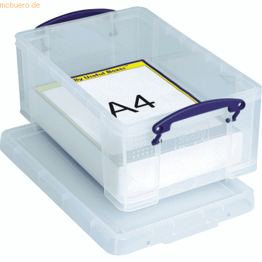 Really Useful Box Aufbewahrungsbox 9l 395x255x155mm PP transparent von Really Useful Box