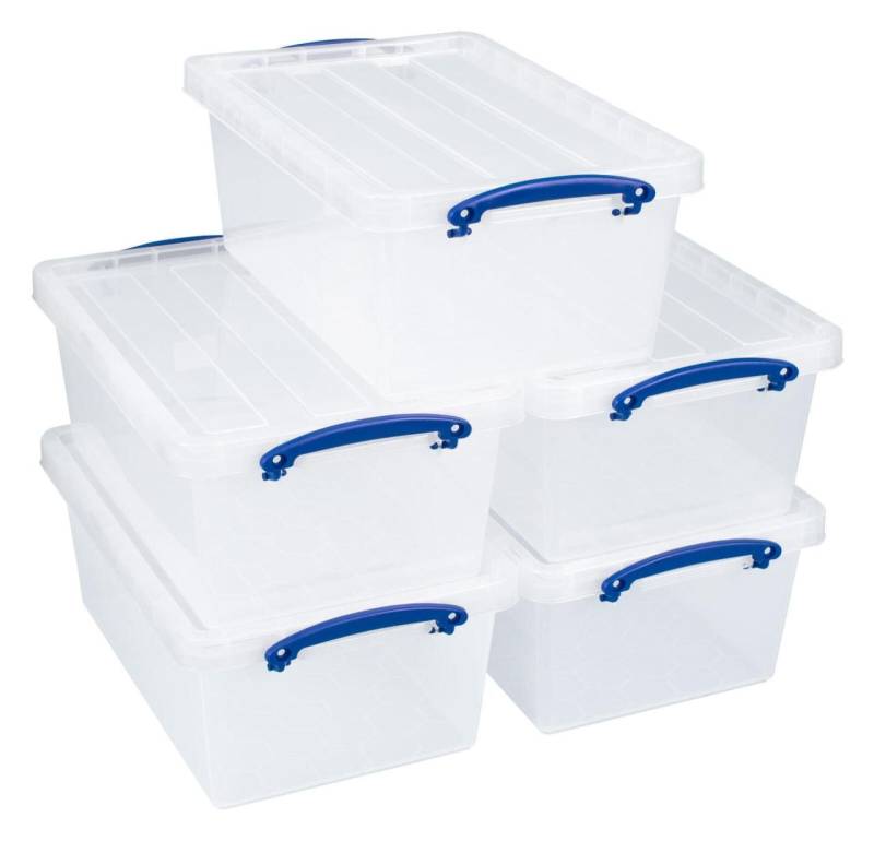 Really Useful Box Aufbewahrungsboxen 5x 10,2 l - 40,5 x 26,0 x 16,0 cm transp... von Really Useful Box