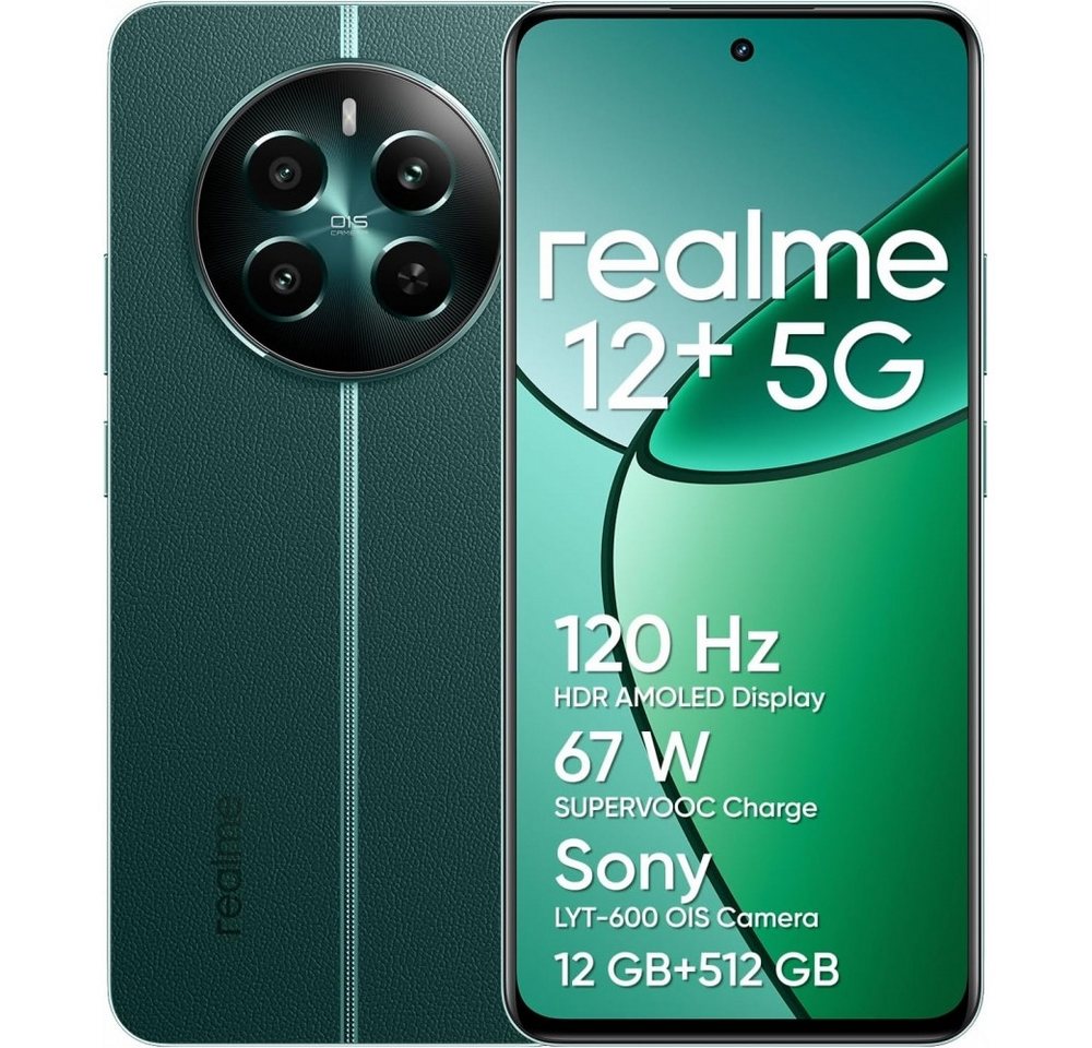 Realme 12+ 5G 256 GB / 8 GB - Smartphone - pioneer green Smartphone (6,67 Zoll) von Realme