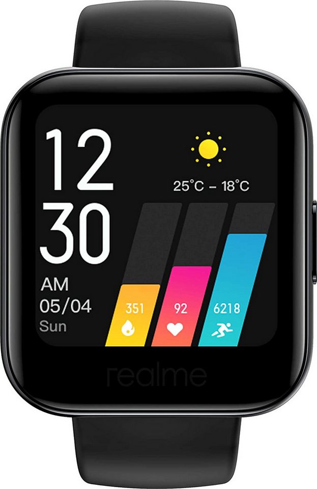 Realme Watch RMA161 Android Black Smartwatch (Proprietär), Kompatibilität ab Android 5.0+,Sauerstoffsättigung,Hohe Akkuleistung von Realme
