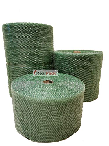 Realpack Luftpolsterfolie, recycelbar, antistatisch, umweltfreundlich, klein, 300 mm/500 mm/750 mm (750 mm x 10 m) von Realpack