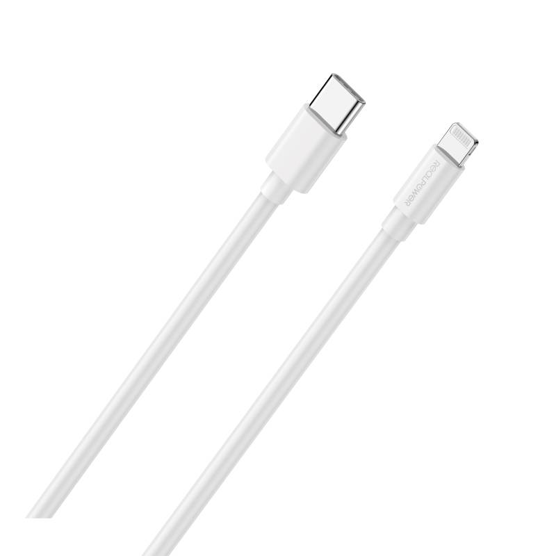 RealPower Lade/Datenkabel USB-C auf Lightning 2m weiß MFI 3A von Realpower