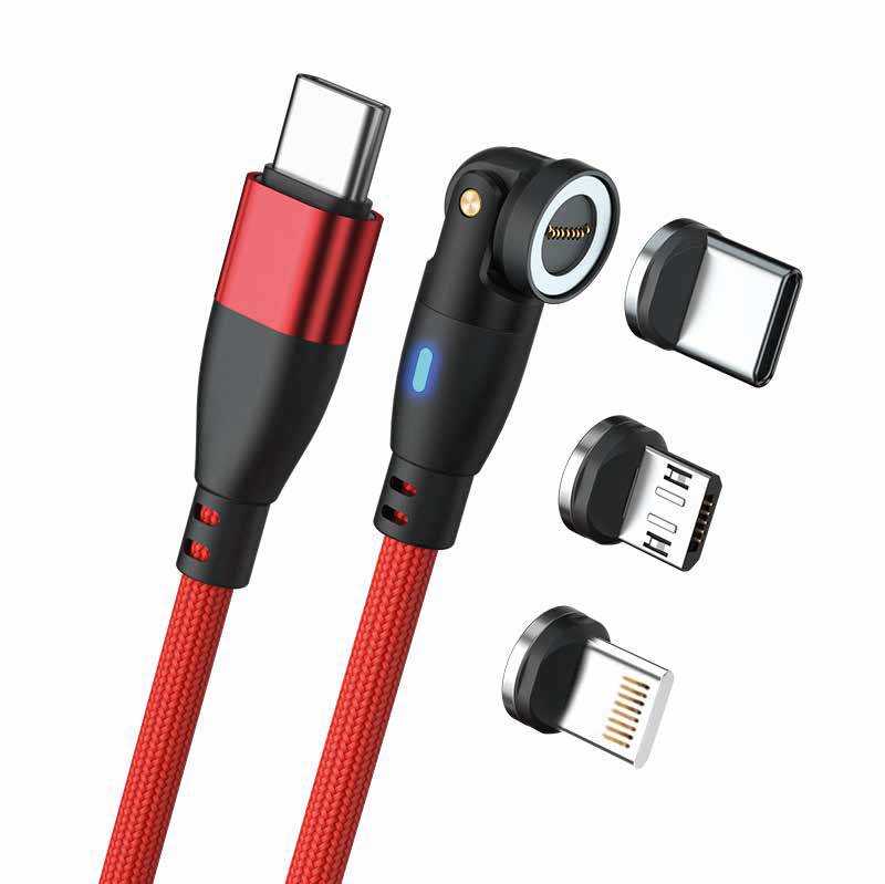 RealPower Magnetic cable 100 Watt,1m,rot mit Adaptern von Realpower
