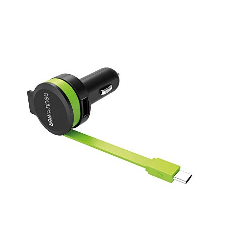 Realpower 257636 Car Charger C - Integrated USB-C Kabel + 1x USB von Realpower