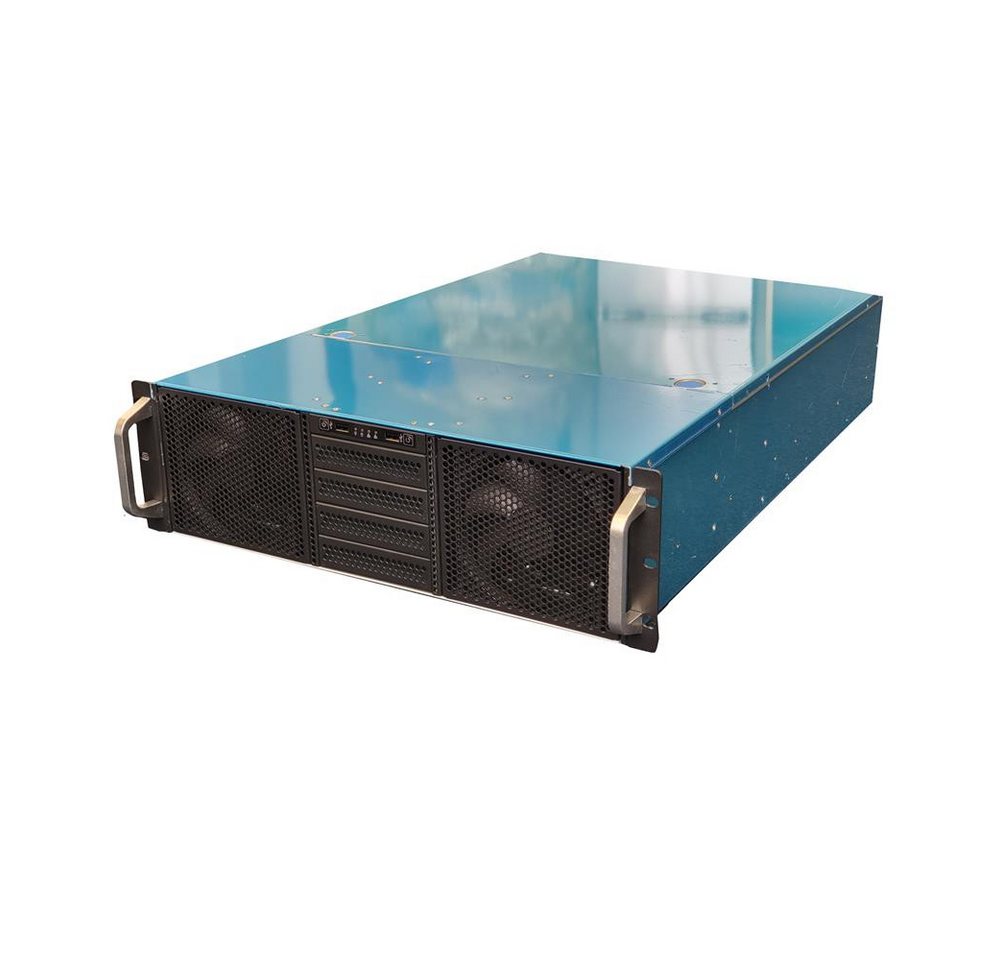 Realpower PC-Gehäuse RPS19-G3380, 19 3HE Industrie Server Gehäuse, Rack, 2 x USB, 2 x 5,25", 3 x 3,5", Netzwerk, ohne Netzteil, LCD Anzeige, schwarz" von Realpower