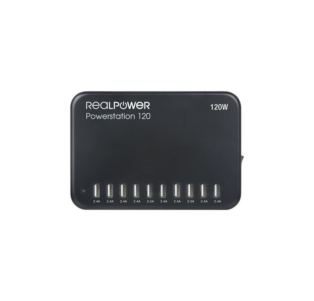 Realpower Power Station 120 Ladestation (10 x USB Port, 120 W, inkl. Netzteil) von Realpower