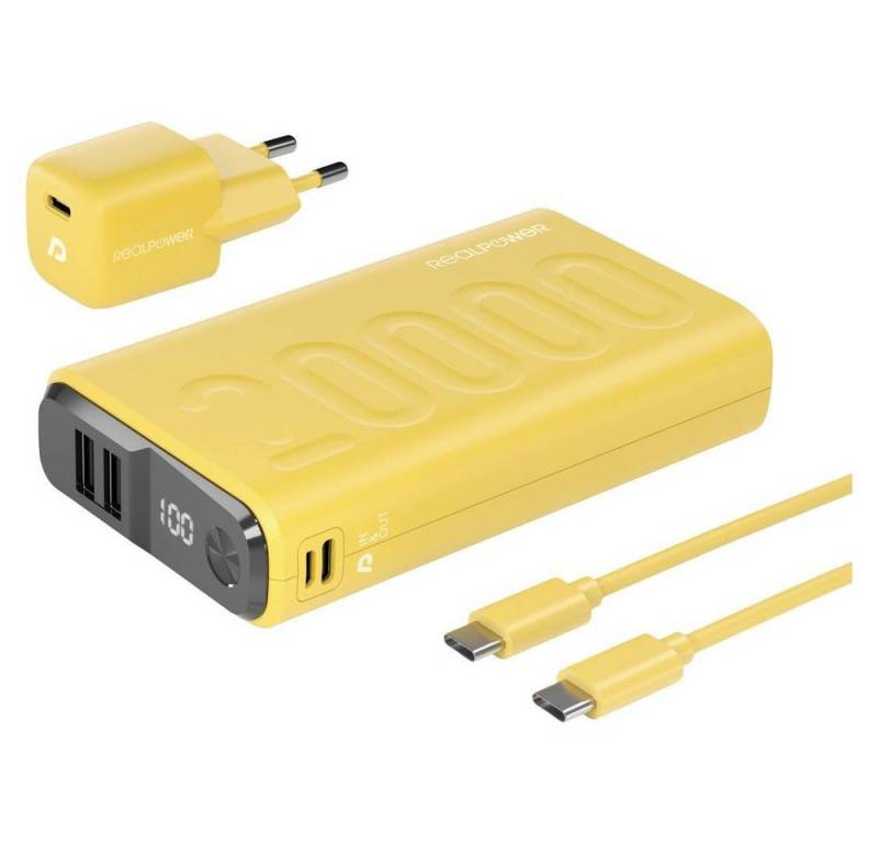 Realpower Powerbank PB-20000 +20W USB-Lader Powerbank von Realpower