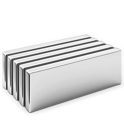 Realth Magnete Bar Neodym Starke Permanente Magnetische 60mm*20mm*5mm für Kühlschrank Büro Wissenschaft Projekt und Handwerk 5 Pack(MC605) von Realth