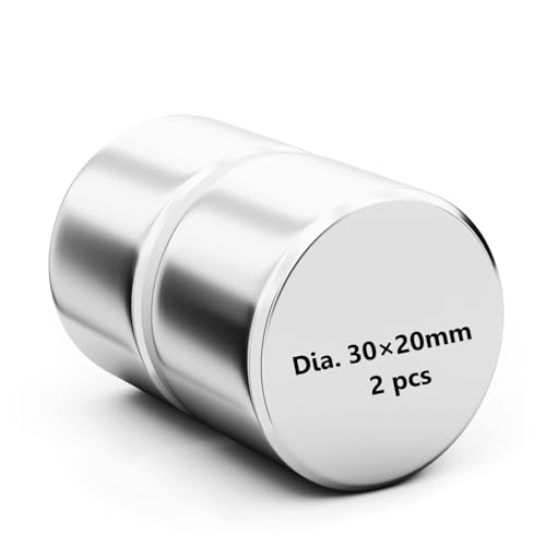 Realth Magnete Disc Neodym Starke Permanent Magnete 30mm*20mm für Kühlschrank Büro Wissenschaft Projekt und Handwerk 2 Pack(MC302) von Realth