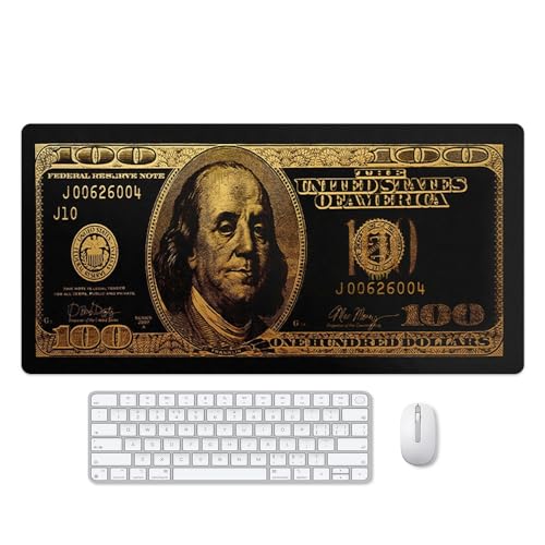 Reateforin Rechteckiges Mauspad, rutschfeste Gummiunterseite, cooles, lustiges US-Dollar-Mauspad, 100-Dollar-Scheine, Gaming-Tastatur und Mauspad für Laptop, Computer, Büro, Zuhause, Schreibtisch, 80 Reateforin Rechteckiges Mauspad, rutschfeste Gummiunterseite, cooles, lustiges US-Dollar-Mauspad, 100-Dollar-Scheine, Gaming-Tastatur und Mauspad für Laptop, Computer, Büro, Zuhause, Schreibtisch, 80 von Reateforin