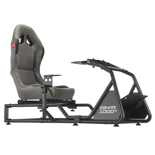 Rebblers - SIMR 1000 Sim Racing Cockpit - Gaming Rennsitz verstellbar - Simulator Cockpit für PS5, PC, Konsole - F1 Simulator - Klappbar Ergonomisch - grau (Grau) von Rebblers
