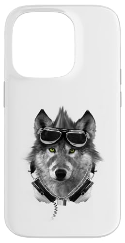 Wolf Mohawk Kopfhörer Music Rebel Animal Artwork Hülle für iPhone 14 Pro von Rebel Wolf Wear