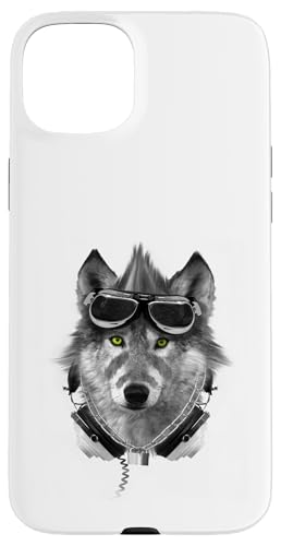 Wolf Mohawk Kopfhörer Music Rebel Animal Artwork Hülle für iPhone 15 Plus von Rebel Wolf Wear