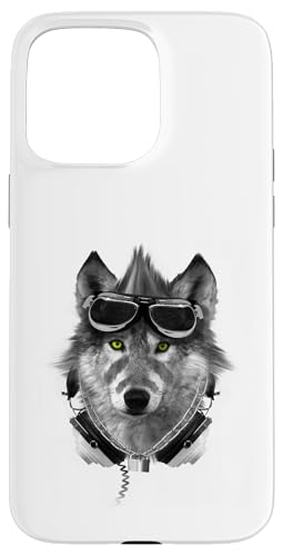 Wolf Mohawk Kopfhörer Music Rebel Animal Artwork Hülle für iPhone 15 Pro Max von Rebel Wolf Wear