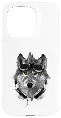 Wolf Mohawk Kopfhörer Music Rebel Animal Artwork Hülle für iPhone 15 Pro von Rebel Wolf Wear