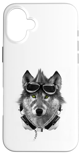 Wolf Mohawk Kopfhörer Music Rebel Animal Artwork Hülle für iPhone 16 Plus von Rebel Wolf Wear