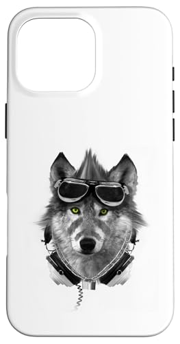 Wolf Mohawk Kopfhörer Music Rebel Animal Artwork Hülle für iPhone 16 Pro Max von Rebel Wolf Wear