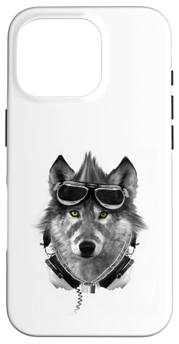 Wolf Mohawk Kopfhörer Music Rebel Animal Artwork Hülle für iPhone 16 Pro von Rebel Wolf Wear
