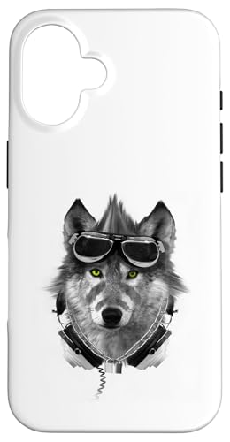 Wolf Mohawk Kopfhörer Music Rebel Animal Artwork Hülle für iPhone 16 von Rebel Wolf Wear
