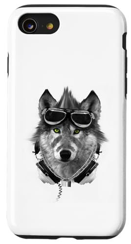 Wolf Mohawk Kopfhörer Music Rebel Animal Artwork Hülle für iPhone SE (2020) / 7 / 8 von Rebel Wolf Wear