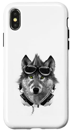 Wolf Mohawk Kopfhörer Music Rebel Animal Artwork Hülle für iPhone X/XS von Rebel Wolf Wear