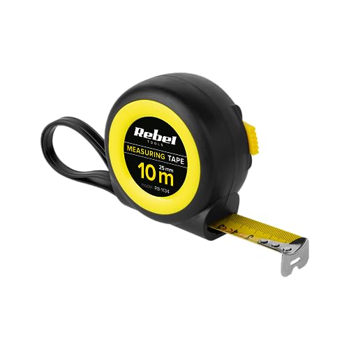 Professioneles robustes Massband mit Aufrollsystem 10m, Breite 25 mm Rebel RB-1134 von Rebel