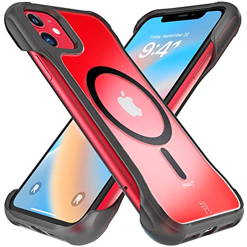 REBEL Magnetische Hülle für iPhone 11 [Flex-Serie] MagSafe-kompatibel, freiliegende Seiten für Komfort, vergilbungsfrei, schützende stoßfeste Ecken, starke Magnete, 6,1 Zoll Handyhülle (kristallklar) von Rebel