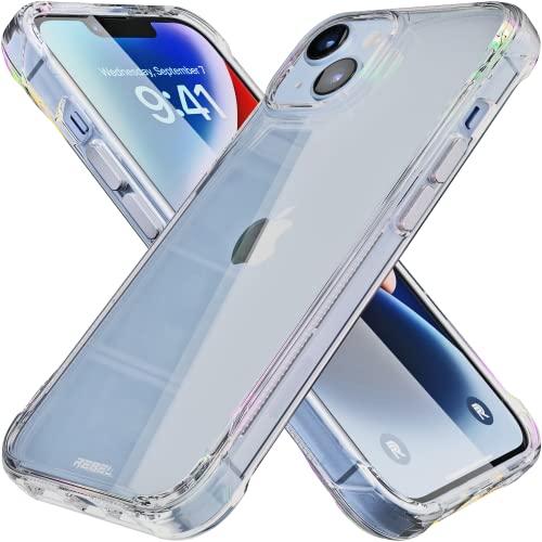 REBEL Phone Clear Case für iPhone 14 [Crystal Series Gen-4] Nicht Vergilbung, Transparent, Anti-Scratch Tech, Schützende Stoßfeste Stoßstangen, 6.1 Zoll 2023 Cover 13 & 14 (Klar ar, no m Agnet) von Rebel