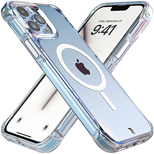 REBEL - iPhone 13 Pro Max Hülle - Crystal Series Gen-3 - Transparent, glänzend, schützend, stoßfest, MagSafe kompatibel, Metallknöpfe, Slim Fit Griff (6,7 Zoll) (klar) von Rebel