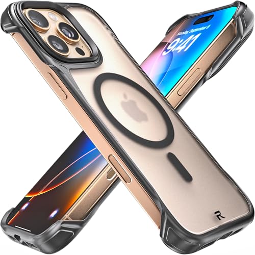 Rebel Transparente Schutzhülle für iPhone 16 Pro Max [Frosted Flex Serie] Freiliegende Seiten für Komfort, Starke MagSafe-kompatibel, Matte Textur, schützend, stoßfest, verbesserte rahmenlose von Rebel