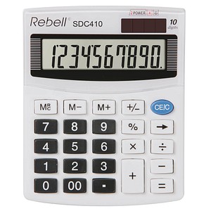 Rebell SDC410 Tischrechner weiß/schwarz von Rebell