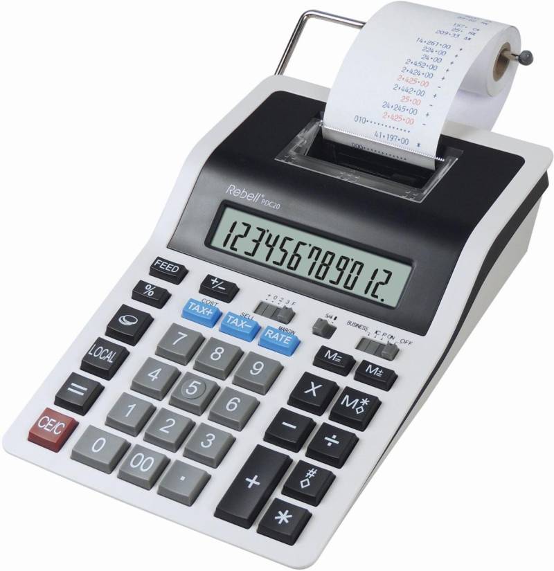 Rebell Tischrechner druckend PDC20 weiß/schwarz von Rebell