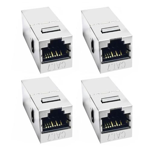 Rebellious 4 Stück RJ45 Cat7 Geschirmte Inline Kupplungen Cat7 Buchse Auf Buchse Keystone 8P8C Cat7 Modulars Anschlüsse Mit Keystone Rebellious 4 Stück RJ45 Cat7 Geschirmte Inline Kupplungen Cat7 Buchse Auf Buchse Keystone 8P8C Cat7 Modulars Anschlüsse Mit Keystone von Rebellious