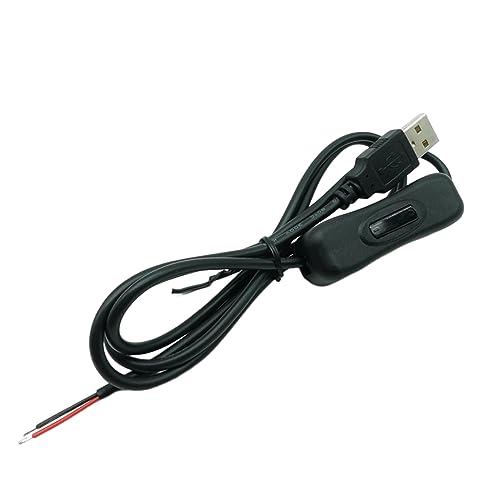 Rebellious 5-V-USB-Buchse, 2-polig, 2-Draht-Ladekabel mit Schalter, geeignet für 5-V-USB-Lüfter, LED-Streifen, Schreibtischlampen-S Rebellious 5-V-USB-Buchse, 2-polig, 2-Draht-Ladekabel mit Schalter, geeignet für 5-V-USB-Lüfter, LED-Streifen, Schreibtischlampen-S von Rebellious