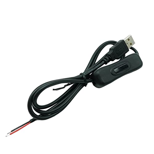 Rebellious 5-V-USB-Buchse, 2-polig, 2-Draht-Ladekabel mit Schalter, geeignet für 5-V-USB-Lüfter, LED-Streifen, Schreibtischlampen-S Rebellious 5-V-USB-Buchse, 2-polig, 2-Draht-Ladekabel mit Schalter, geeignet für 5-V-USB-Lüfter, LED-Streifen, Schreibtischlampen-S von Rebellious