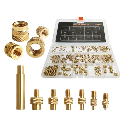 Rebellious Bearbeitetes Messing Wärmeeinsatz Muttern Set Für Den 3D Druck. 2–8 Messing Gewindemuttern 3D Drucker Zubehör von Rebellious