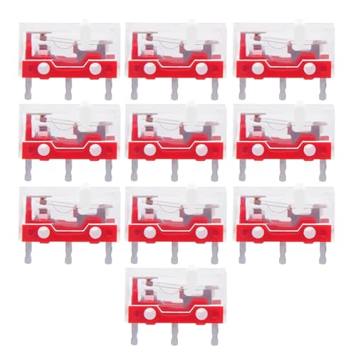 Rebellious Packung Mit 10 55GF Maus Mikroschaltern Maustasten Endschaltern Durchscheinend Weiße Abdeckung Für Mauszubehör von Rebellious