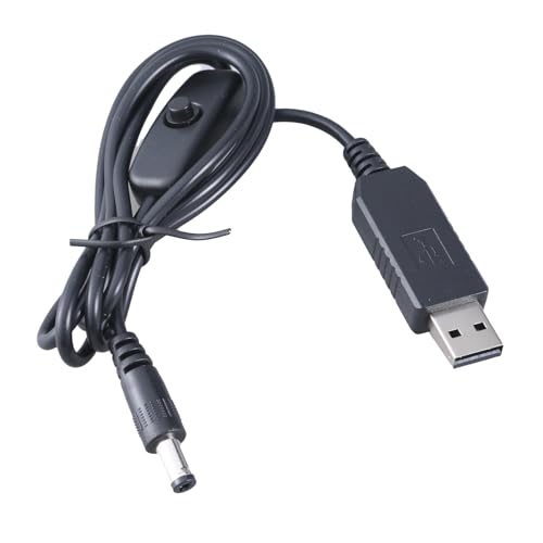 Rebellious USB-auf-DC5521-Adapterkabel, 5 V, 2 A, auf 2 V, 0,5 A, Spannungen, Boost-Kabel, stabile Stromversorgungslösung mit Schal von Rebellious