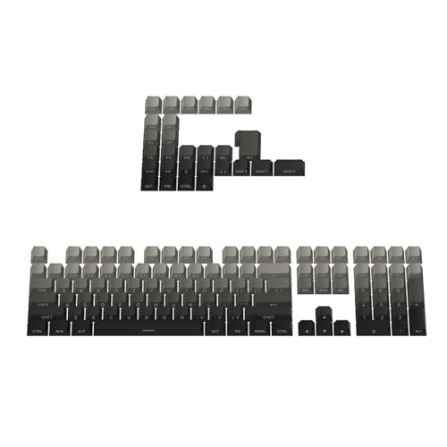 Tastatur-Set mit 136 Tasten, seitlicher Druck, für mechanische Tastaturen, verbessert die Sichtbarkeit, seitlich bedruckte Tastenkappen, Grau von Rebellious