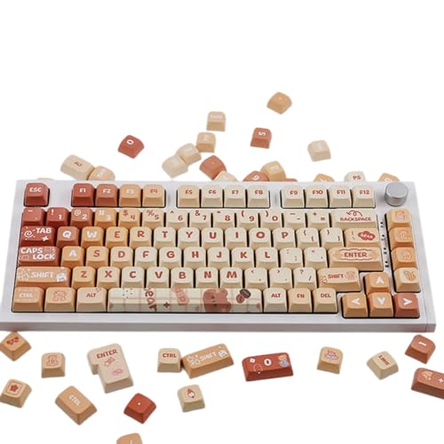 Tastenkappen für mechanische Tastaturen, 133 Tasten, PBT-Farbstoff-Subbed Little Bear Keycap XDA-Profil für Tastaturschalter, Tastenkappenspaß von Rebellious