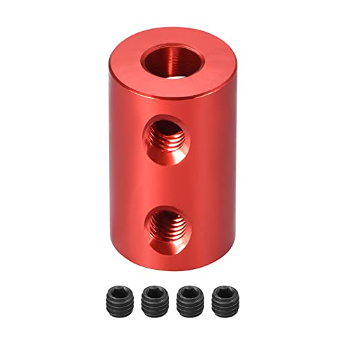 Rebower Starre Kupplung Alu Legierung Welle Kuppler Anschluss Motor Zubehör [für 3D-Drucker und Modell Boote]-2mm bis 5mm Bohrung L20 x D12/Rot von Rebower