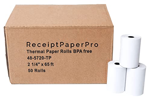 ReceiptPaperPro Thermopapier-Quittungsrollen, 5,4 cm x 19,8 m, passend für Ingenico 3500 5000 Verifone T650 Pax a920, 50 Rollen/Etui ReceiptPaperPro Thermopapier-Quittungsrollen, 5,4 cm x 19,8 m, passend für Ingenico 3500 5000 Verifone T650 Pax a920, 50 Rollen/Etui von ReceiptPaperPro