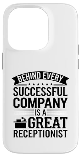 Hinter jedem erfolgreichen Unternehmen steckt ein großartiger Empfangsmann Hülle für iPhone 14 Pro von Receptionist Clerk Gift Profession Sayings