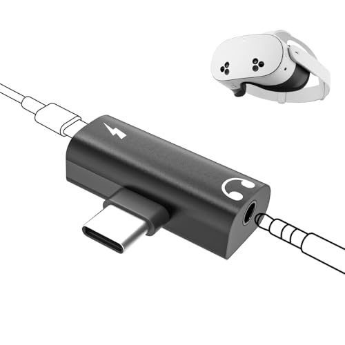 Rechale 2-in-1 USB-C-auf-3,5-mm-Kopfhörer-Adapter, kompatibel mit Meta/Oculus Quest, VR-Zubehör für Quest, Typ-C auf 3,5 mm Audio Hi-Res mit PD 30 W Schnellladung Rechale 2-in-1 USB-C-auf-3,5-mm-Kopfhörer-Adapter, kompatibel mit Meta/Oculus Quest, VR-Zubehör für Quest, Typ-C auf 3,5 mm Audio Hi-Res mit PD 30 W Schnellladung von Rechale